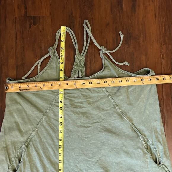 DAILY PRACTICE ANTHROPOLOGIE Lounge Maxi Dress Sage Green Hi-Low Cotton - Picture 13 of 14